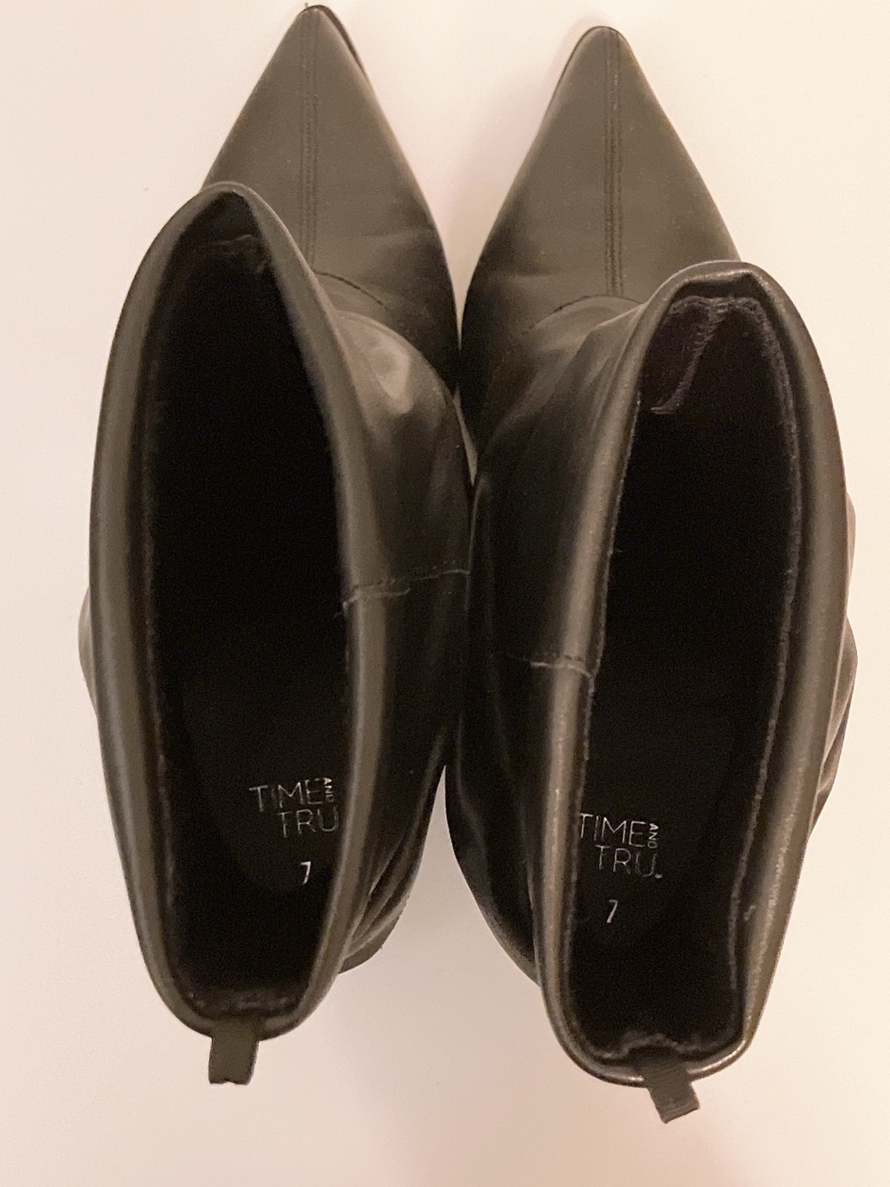 Time & Tru Black Faux-Leather Kitten Heel Ankle Boots Size 7 NWOT - Picture 10 of 12